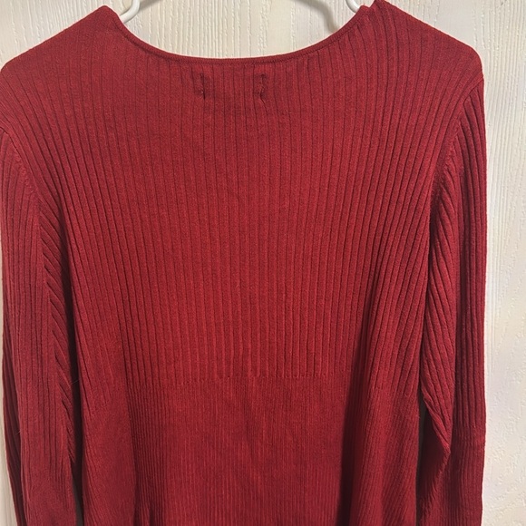 Max Studio MJJP Knit Long Sleeved Casual Red Women’s Sweater 1X Soft Comfortable - Picture 7 of 9
